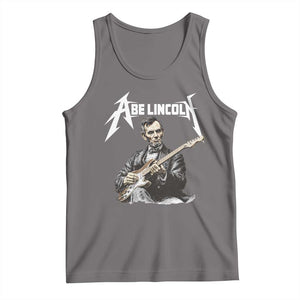 Abe Lincoln Playing Electric Guitar Rocker Tank Top TS11 Deep Heather Print Your Wear