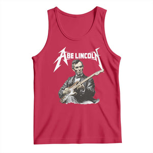 Abe Lincoln Playing Electric Guitar Rocker Tank Top TS11 Red Print Your Wear