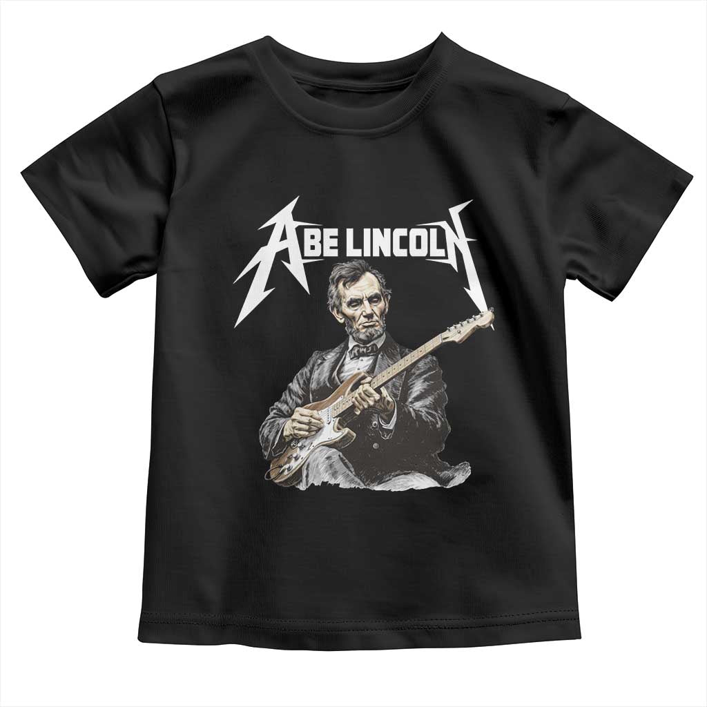 Abe Lincoln Playing Electric Guitar Rocker Toddler T Shirt TS11 Black Print Your Wear