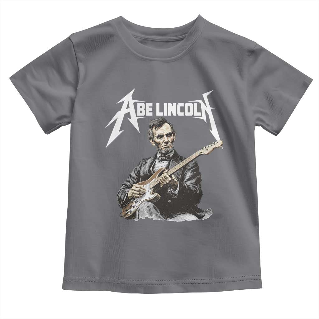 Abe Lincoln Playing Electric Guitar Rocker Toddler T Shirt TS11 Charcoal Print Your Wear