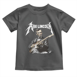 Abe Lincoln Playing Electric Guitar Rocker Toddler T Shirt TS11 Dark Heather Print Your Wear