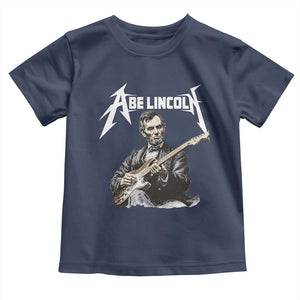 Abe Lincoln Playing Electric Guitar Rocker Toddler T Shirt TS11 Navy Print Your Wear