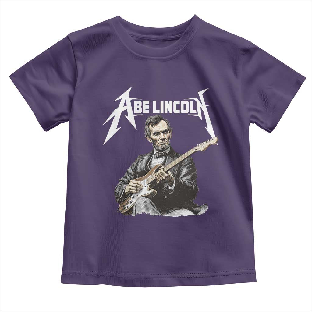 Abe Lincoln Playing Electric Guitar Rocker Toddler T Shirt TS11 Purple Print Your Wear