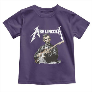 Abe Lincoln Playing Electric Guitar Rocker Toddler T Shirt TS11 Purple Print Your Wear