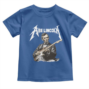 Abe Lincoln Playing Electric Guitar Rocker Toddler T Shirt TS11 Royal Blue Print Your Wear