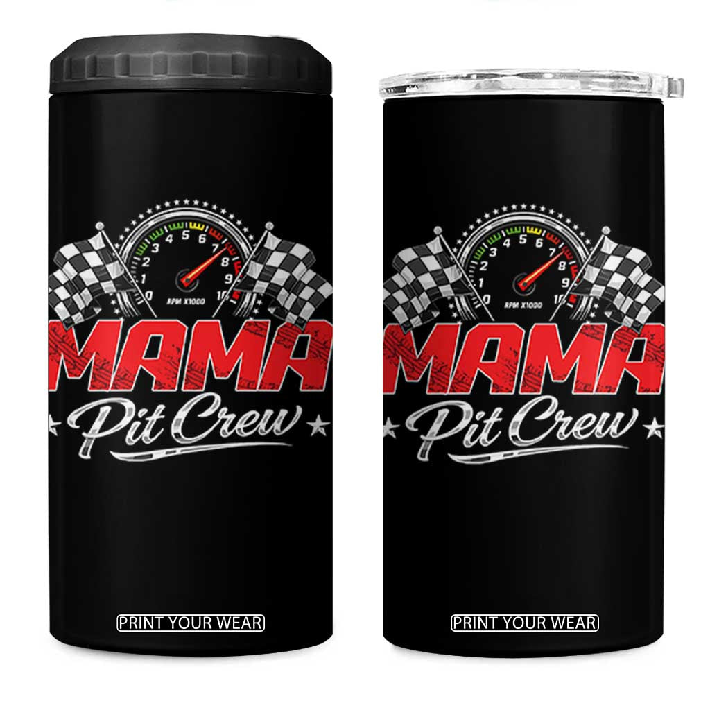 Mama Pit Crew 4 in 1 Can Cooler Tumbler Racing Family Matching Mothers Day TS11 One Size: 16 oz Black Print Your Wear