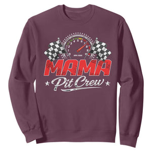 Mama Pit Crew Sweatshirt Racing Family Matching Mothers Day TS11 Maroon Print Your Wear