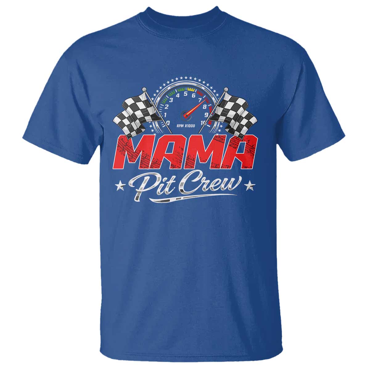 Mama Pit Crew T Shirt Racing Family Matching Mothers Day TS11 Royal Blue Print Your Wear