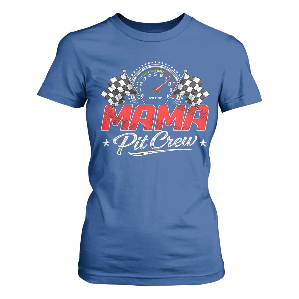 Mama Pit Crew T Shirt For Women Racing Family Matching Mothers Day TS11 Royal Blue Print Your Wear
