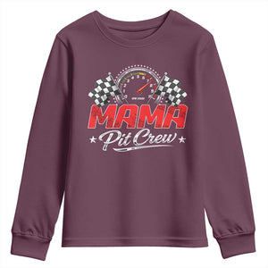 Mama Pit Crew Youth Sweatshirt Racing Family Matching Mothers Day TS11 Maroon Print Your Wear
