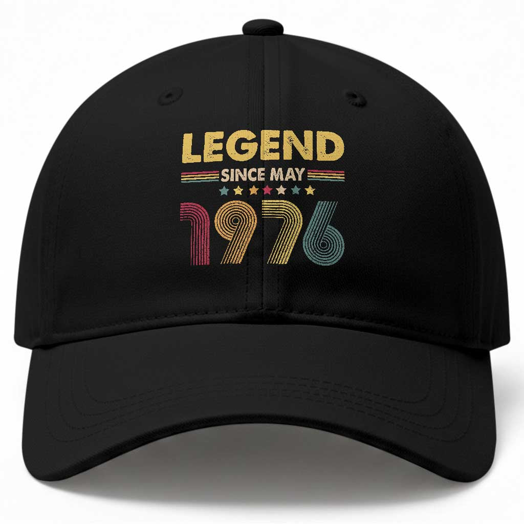 May 50th Birthday Baseball Cap Legends Since May 1976 Retro Bday TS11 Print Your Wear