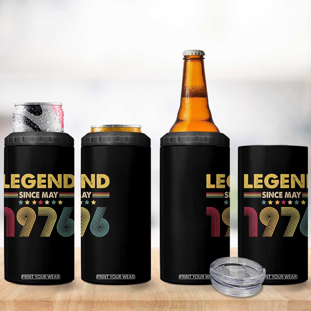May 50th Birthday 4 in 1 Can Cooler Tumbler Legends Since May 1976 Retro Bday TS11 Print Your Wear