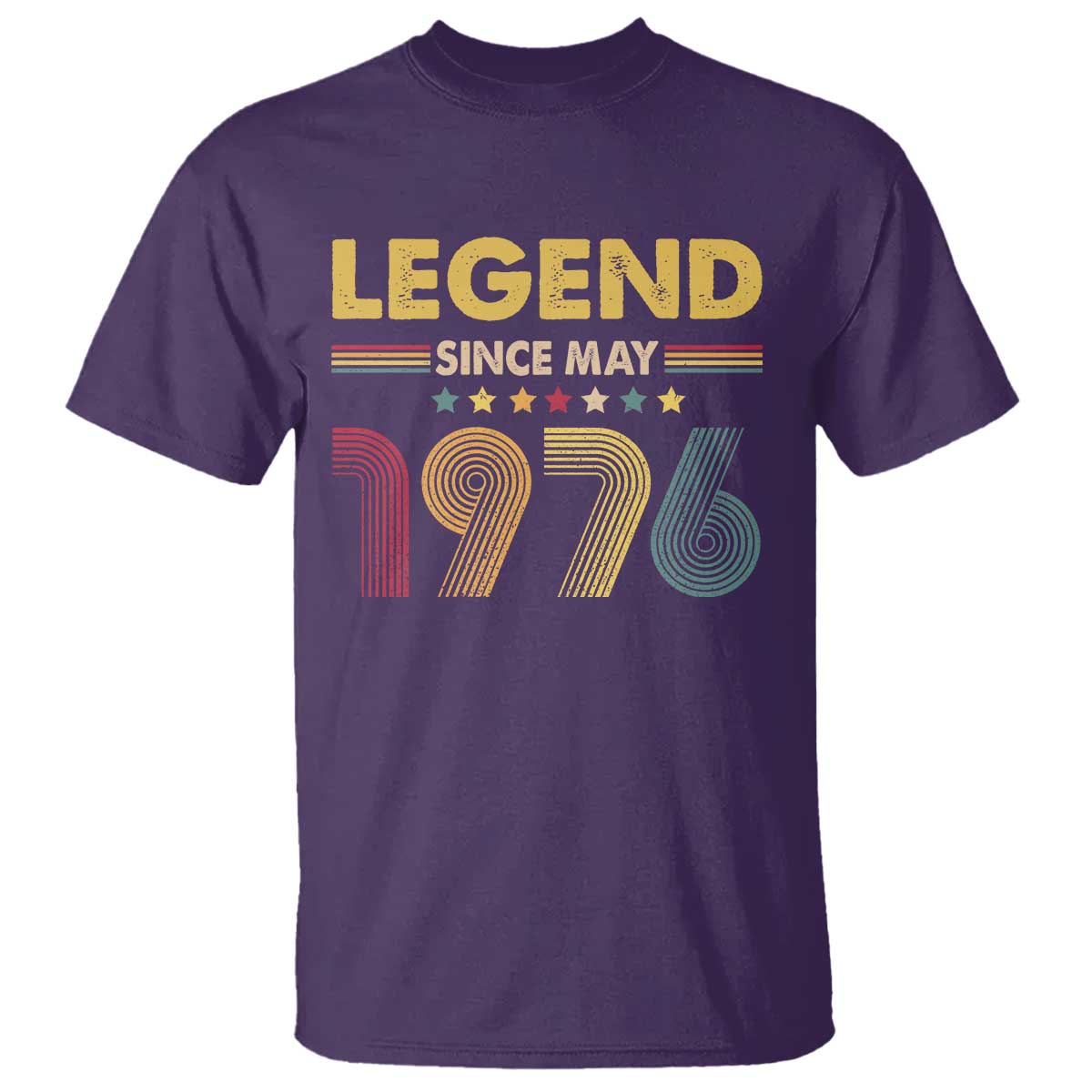 May 50th Birthday T Shirt Legends Since May 1976 Retro Bday TS11 Purple Print Your Wear