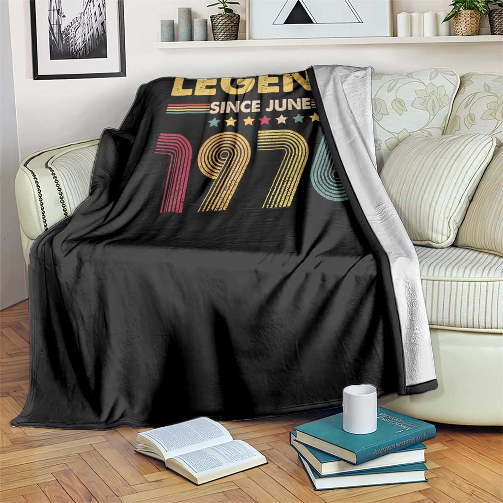 June 50th Birthday Throw Blanket Legends Since June 1976 Retro Bday TS11 Print Your Wear