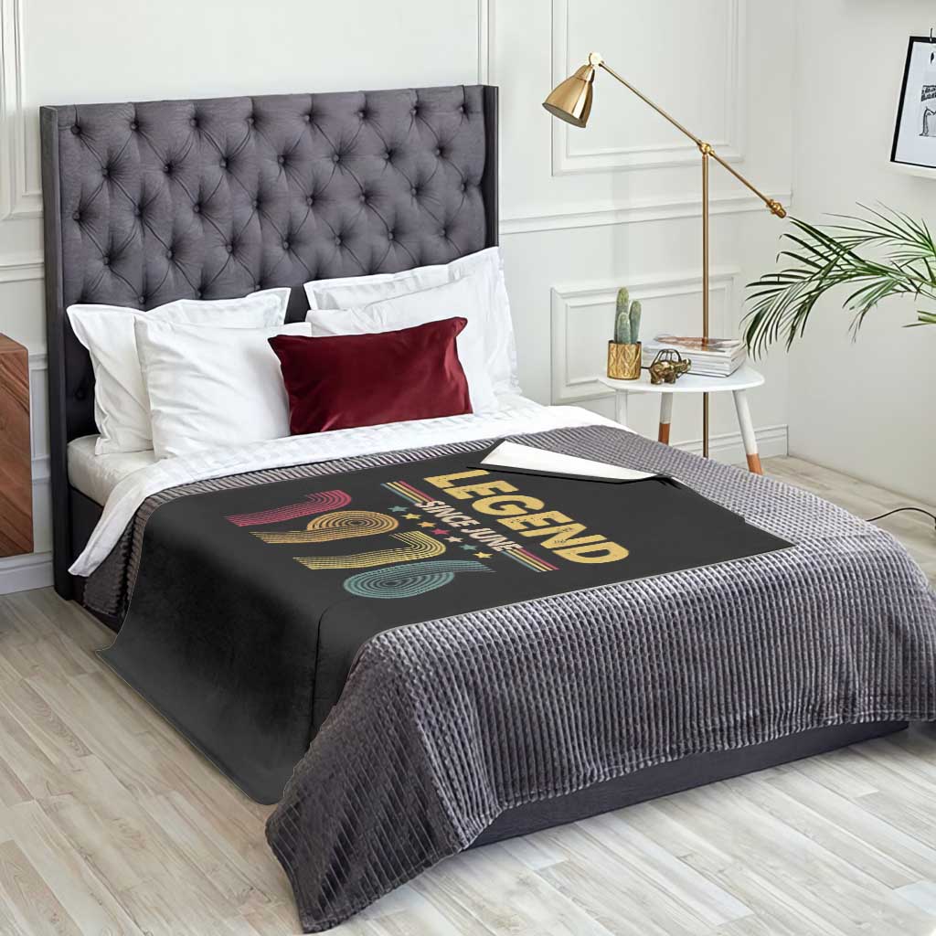June 50th Birthday Throw Blanket Legends Since June 1976 Retro Bday TS11 Print Your Wear