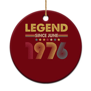 June 50th Birthday Ceramic Ornament Legends Since June 1976 Retro Bday TS11 1pc Red Print Your Wear