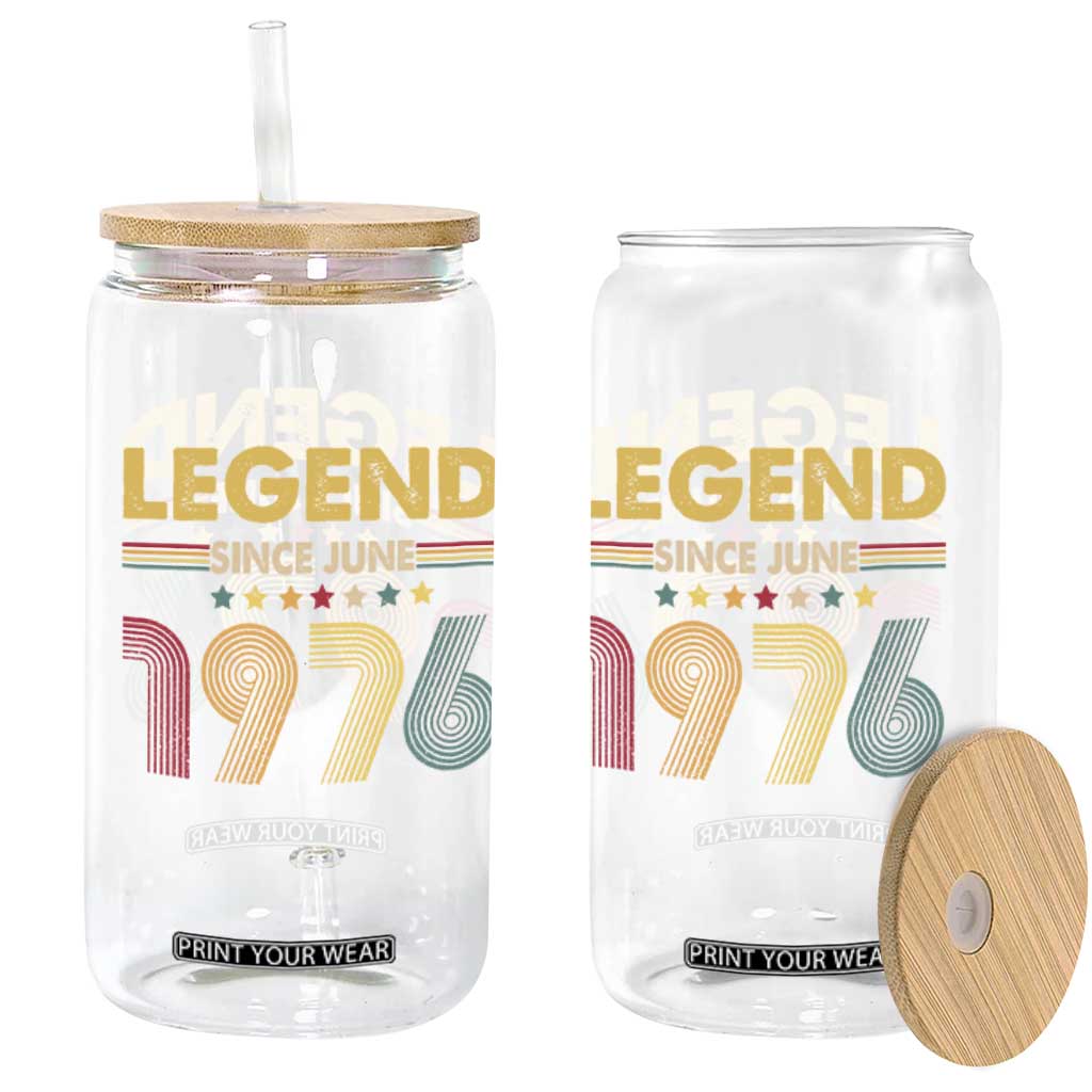 June 50th Birthday Glass Can Legends Since June 1976 Retro Bday TS11 Print Your Wear