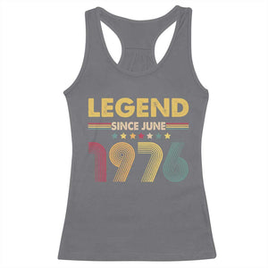 June 50th Birthday Racerback Tank Top Legends Since June 1976 Retro Bday TS11 Charcoal Print Your Wear