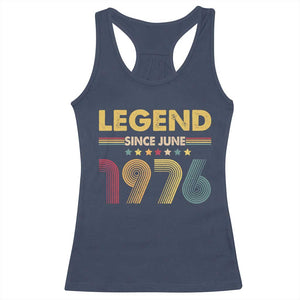 June 50th Birthday Racerback Tank Top Legends Since June 1976 Retro Bday TS11 Navy Print Your Wear