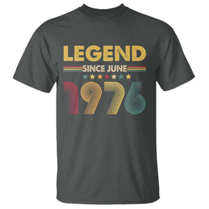 June 50th Birthday T Shirt Legends Since June 1976 Retro Bday TS11 Dark Heather Print Your Wear