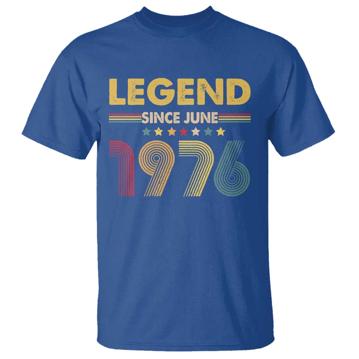 June 50th Birthday T Shirt Legends Since June 1976 Retro Bday TS11 Royal Blue Print Your Wear