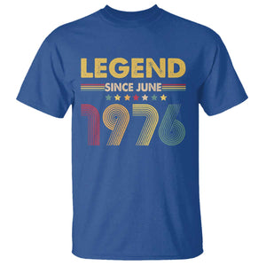 June 50th Birthday T Shirt Legends Since June 1976 Retro Bday TS11 Royal Blue Print Your Wear