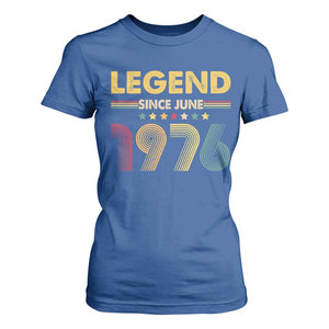 June 50th Birthday T Shirt For Women Legends Since June 1976 Retro Bday TS11 Royal Blue Print Your Wear