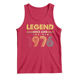 June 50th Birthday Tank Top Legends Since June 1976 Retro Bday TS11 Red Print Your Wear