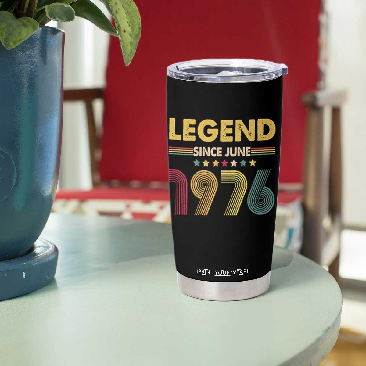 June 50th Birthday Tumbler Cup Legends Since June 1976 Retro Bday TS11 Print Your Wear