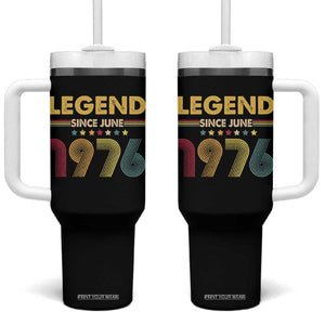 June 50th Birthday Tumbler With Handle Legends Since June 1976 Retro Bday TS11 One Size: 40 oz Black Print Your Wear