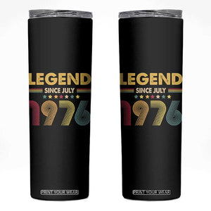 July 50th Birthday Skinny Tumbler Legends Since July 1976 Retro Bday