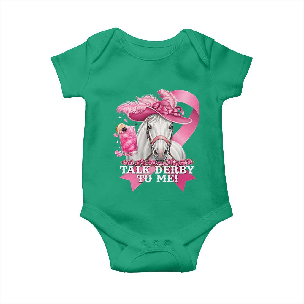Talk Derby To Me Baby Onesie Funny Horse Racing Oaks Derby Day Pink Ribbon TS11 Irish Green Print Your Wear