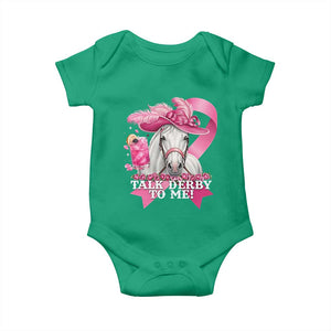Talk Derby To Me Baby Onesie Funny Horse Racing Oaks Derby Day Pink Ribbon TS11 Irish Green Print Your Wear