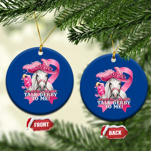 Talk Derby To Me Ceramic Ornament Funny Horse Racing Oaks Derby Day Pink Ribbon TS11 1pc Blue Print Your Wear