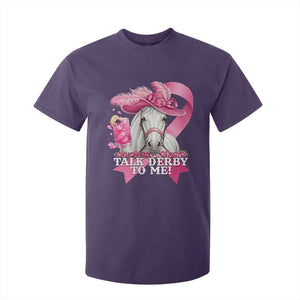 Talk Derby To Me T Shirt For Kid Funny Horse Racing Oaks Derby Day Pink Ribbon TS11 Purple Print Your Wear