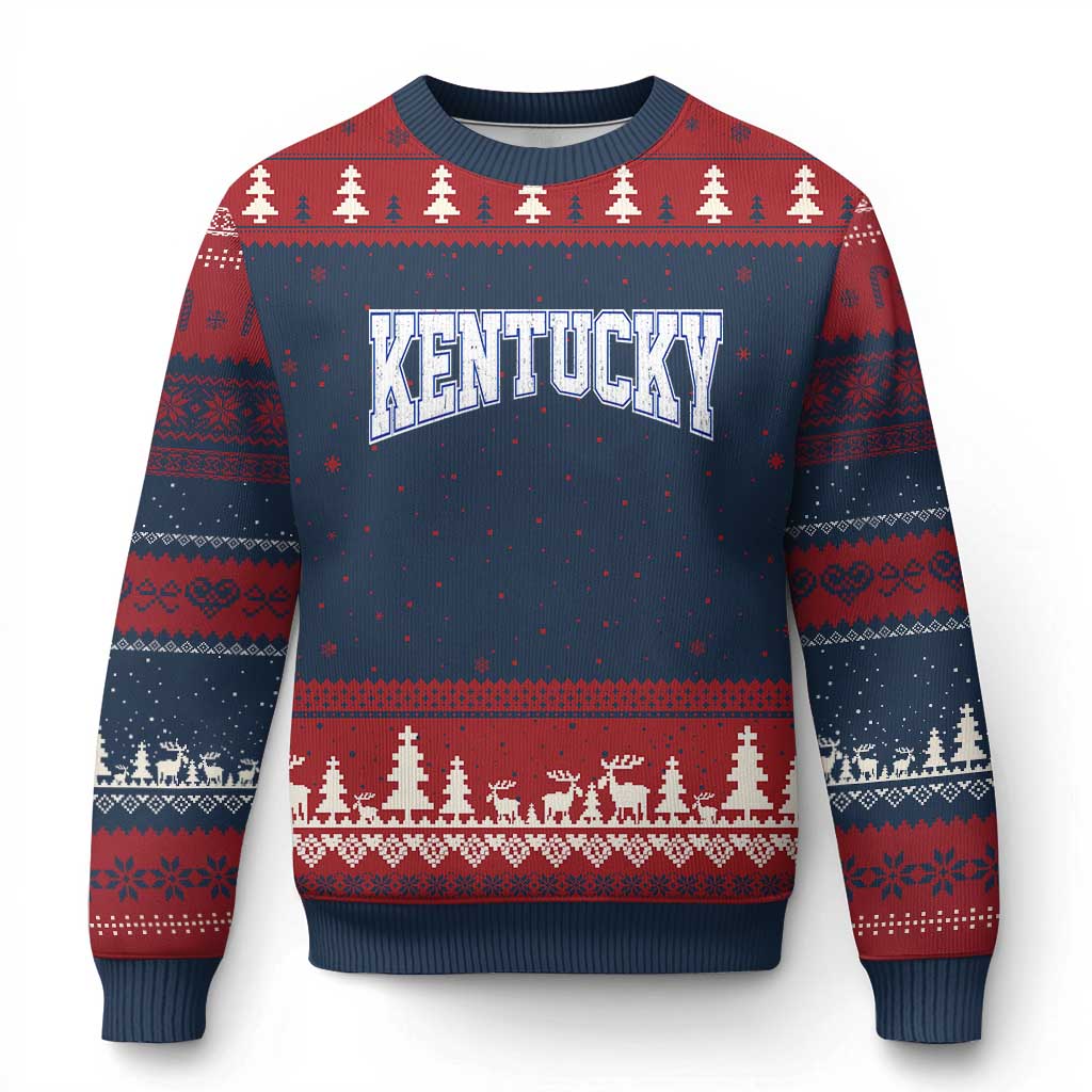 Kentucky Ugly Christmas Sweater Vintage Sports Design Kentuckian KY State TS11 Navy Red Print Your Wear