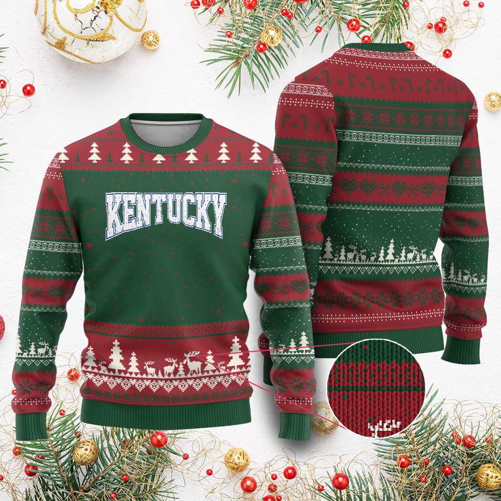 Kentucky Ugly Christmas Sweater Vintage Sports Design Kentuckian KY State TS11 Red Green Print Your Wear