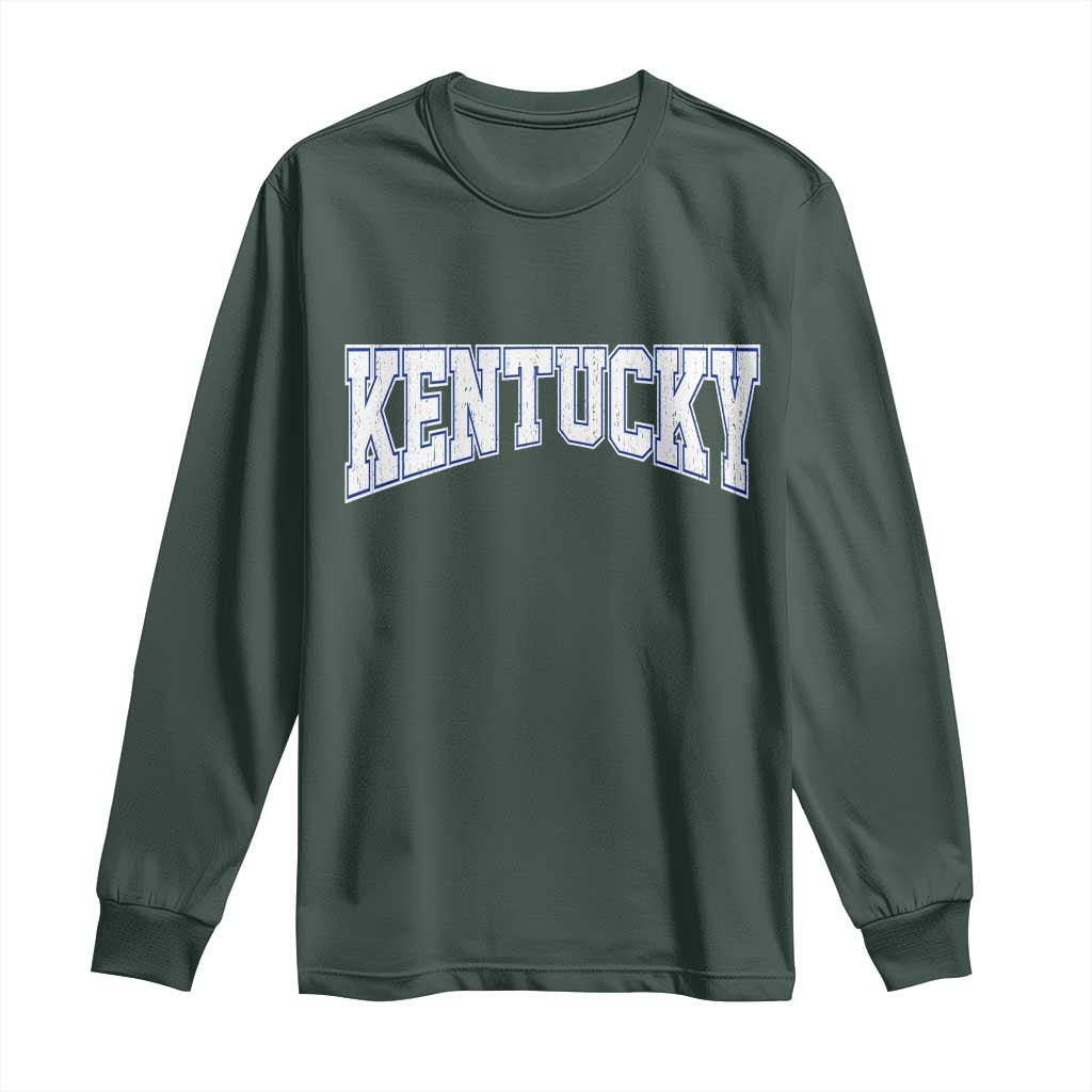 Kentucky Long Sleeve Shirt Vintage Sports Design Kentuckian KY State TS11 Dark Forest Green Print Your Wear