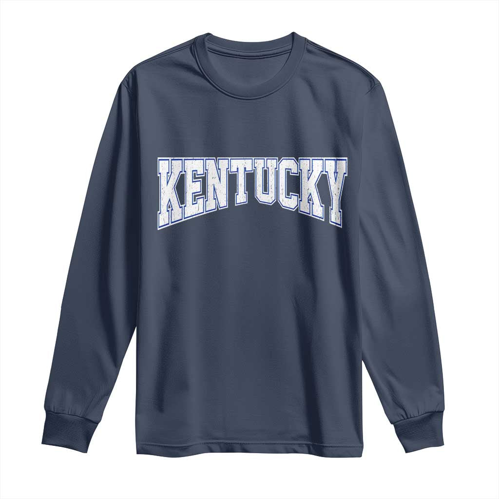 Kentucky Long Sleeve Shirt Vintage Sports Design Kentuckian KY State TS11 Navy Print Your Wear
