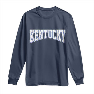 Kentucky Long Sleeve Shirt Vintage Sports Design Kentuckian KY State TS11 Navy Print Your Wear