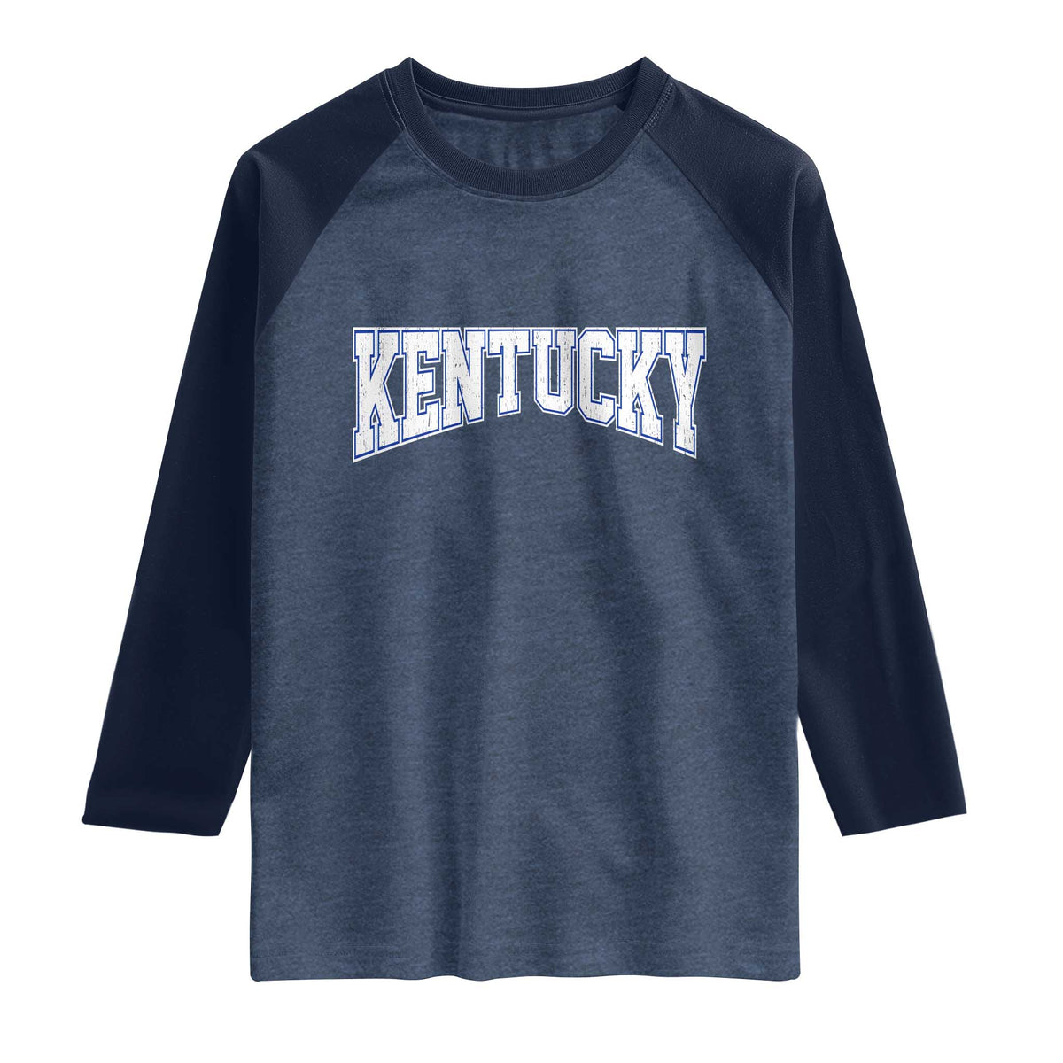 Kentucky Raglan Shirt Vintage Sports Design Kentuckian KY State TS11 Heather Denim Navy Print Your Wear