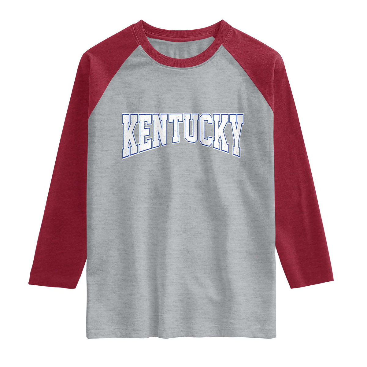 Kentucky Raglan Shirt Vintage Sports Design Kentuckian KY State TS11 Heather Gray Heather Red Print Your Wear