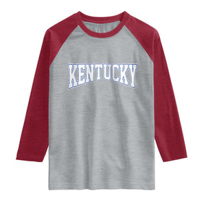 Kentucky Raglan Shirt Vintage Sports Design Kentuckian KY State TS11 Heather Gray Heather Red Print Your Wear