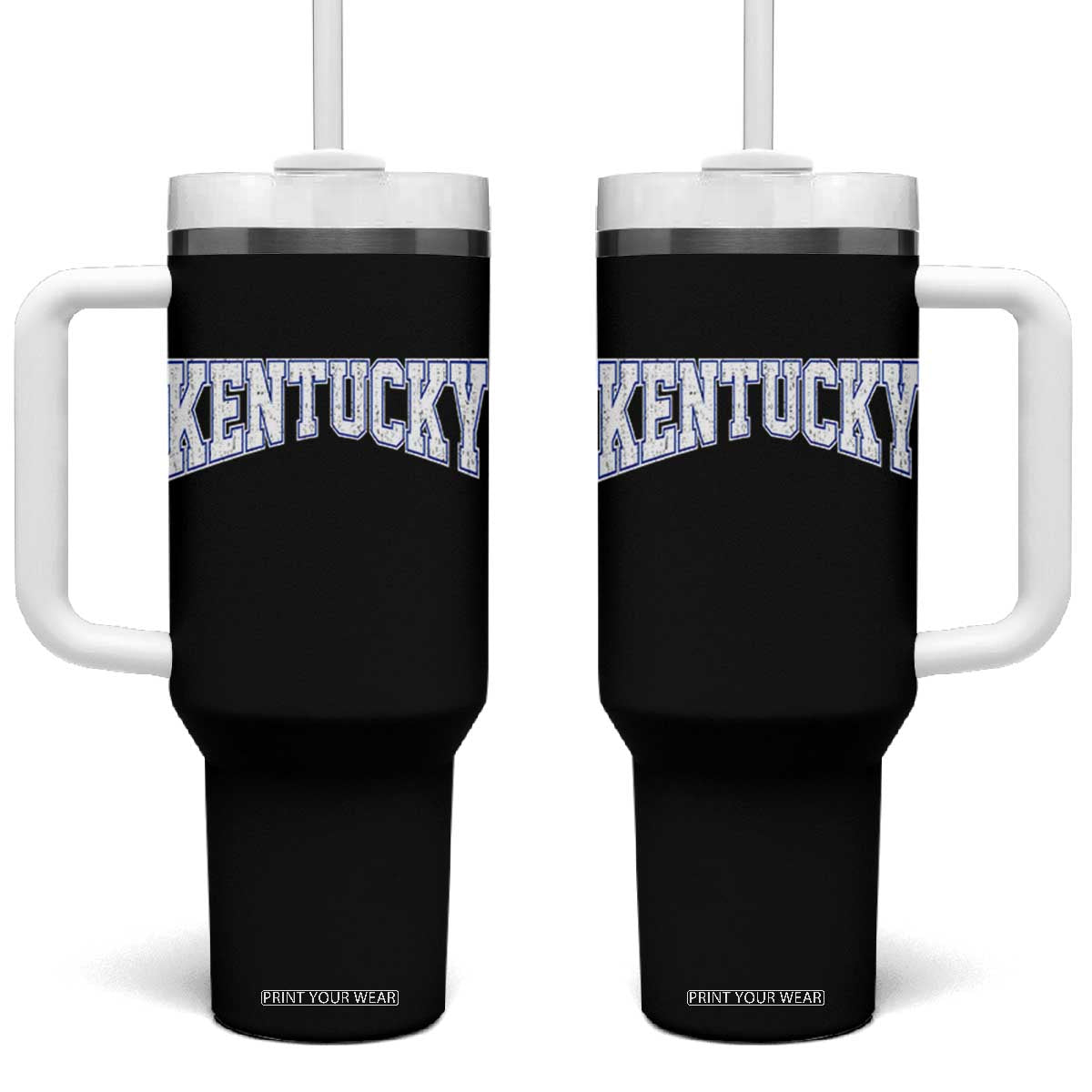 Kentucky Tumbler With Handle Vintage Sports Design Kentuckian KY State TS11 One Size: 40 oz Black Print Your Wear