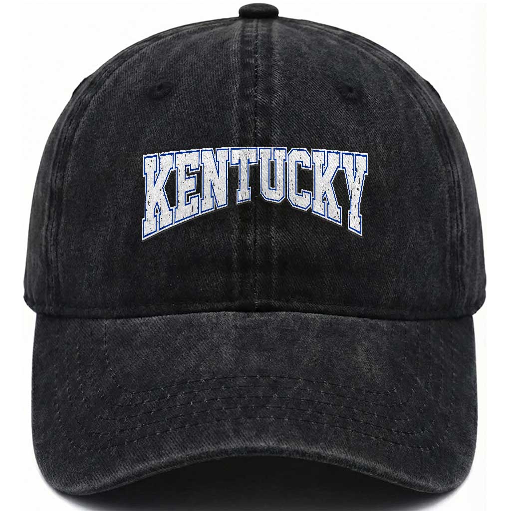 Kentucky Washed Cotton Baseball Cap Vintage Sports Design Kentuckian KY State TS11 Print Your Wear