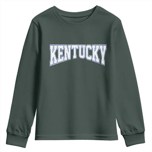 Kentucky Youth Sweatshirt Vintage Sports Design Kentuckian KY State TS11 Dark Forest Green Print Your Wear