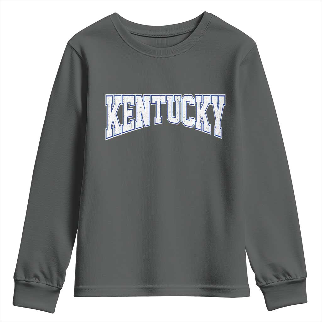 Kentucky Youth Sweatshirt Vintage Sports Design Kentuckian KY State TS11 Dark Heather Print Your Wear