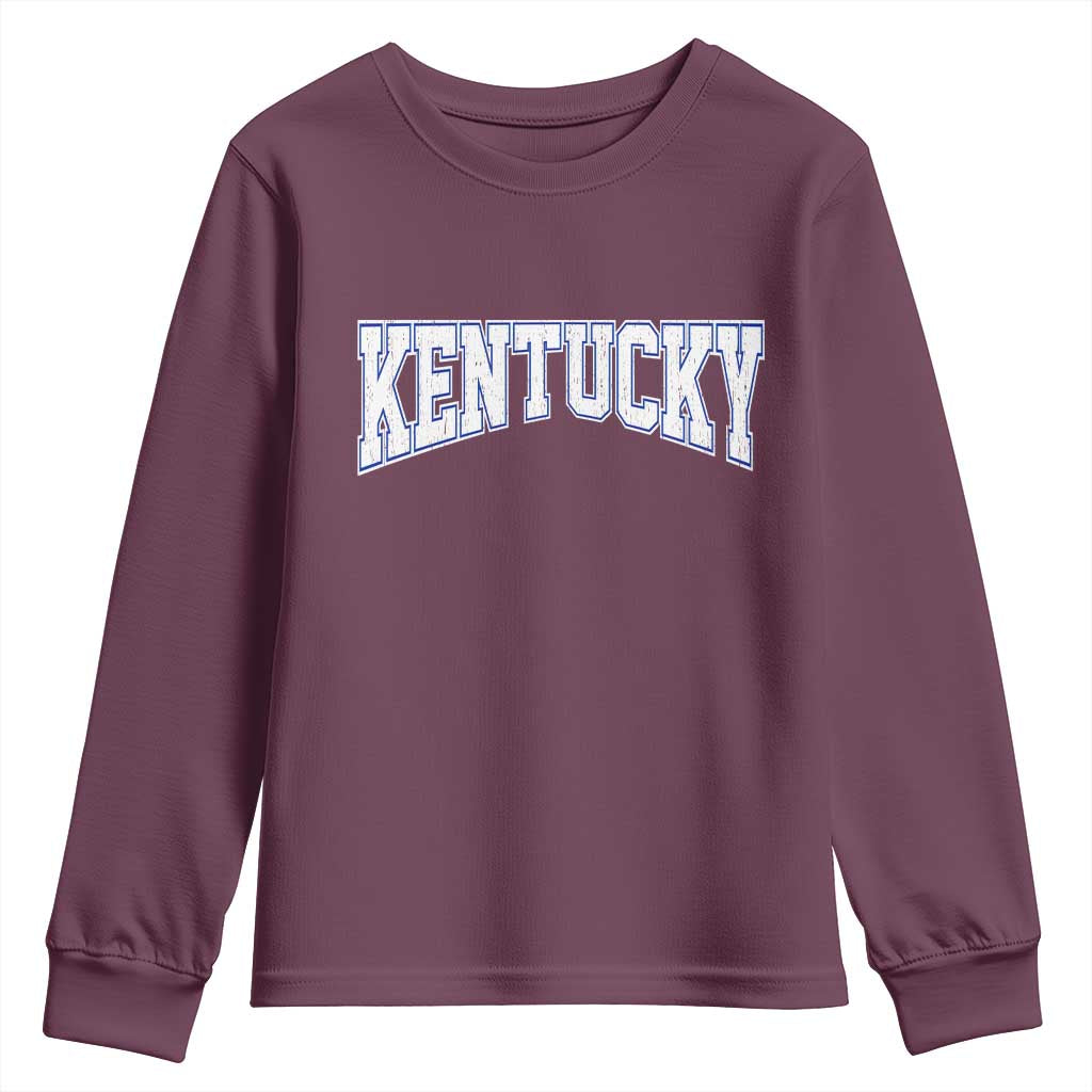 Kentucky Youth Sweatshirt Vintage Sports Design Kentuckian KY State TS11 Maroon Print Your Wear