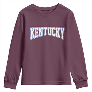Kentucky Youth Sweatshirt Vintage Sports Design Kentuckian KY State TS11 Maroon Print Your Wear