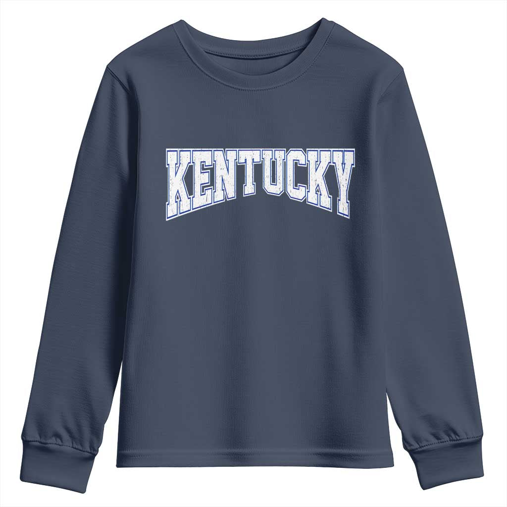 Kentucky Youth Sweatshirt Vintage Sports Design Kentuckian KY State TS11 Navy Print Your Wear